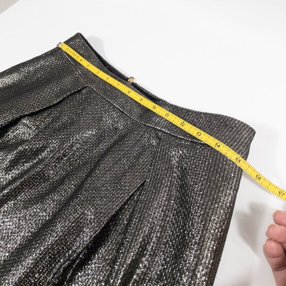Trina Turk Metallic Gold Textured Mini Skirt Pleated Size 6 2000's Indie Twee - Picture 6 of 7